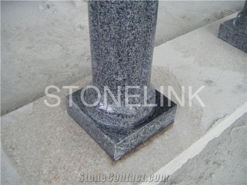 Slcl-003,Fujian Black G654 Column, Jet Mist Column, Black Color Granie Column, Pillar