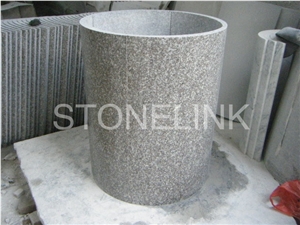 Slcl-005, Bainbrook Peak Column Top, Brown Granite Column Top, Granite Pillar, Bainbrook Peach Brown Granite Column Tops