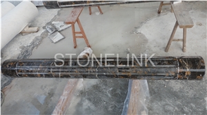 Slcl-007, Portoro Gold Marble Column, Black Marble Column