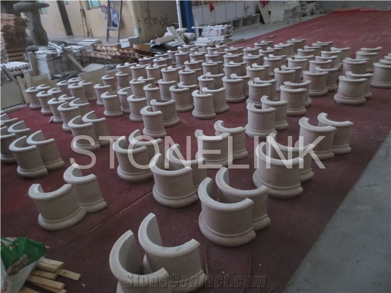 Slcl-009, China Beige Sandstone Column Base, Sadstone Pillar Base