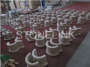 Slcl-009, China Beige Sandstone Column Base, Sadstone Pillar Base