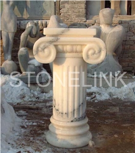 Slcl-016 , White Pillar, Marble Column, Baoxing Grey Flower White Marble Column Slcl-016 , White Pillar, Marble Column, Baoxing Grey Flower White Marble Column