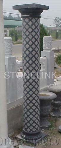 Slcl-018, Absolute Black Column, Black Pillar, Roman Columns, China Absolute Black Granite Roman Columns