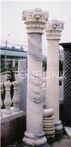 Slcl-021, China Juparana Granite Column, Granite Column, Granite Pillar, Roman Pillar Slcl-021, China Juparana Granite Column, Granite Column, Granite Pillar, Roman Pillar