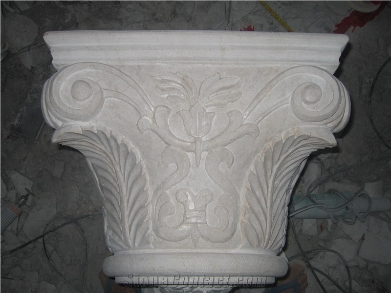 Slcl-030, White Marble Column Base, Absolute White Column Base, Polished Roman Column Base