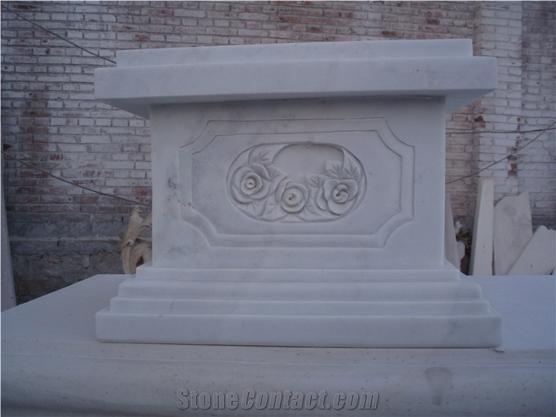 Slcl-032, China White Marble Column Base, Retangular Shape Pillar Base, Polished Roman Column Base