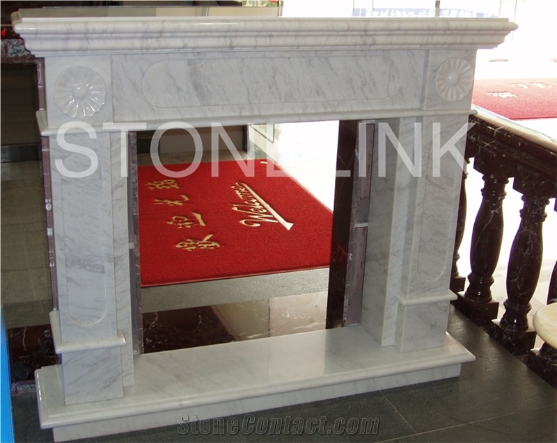 Slfi-002, Stone Fireplace, Marble Fireplace Mantel, White Color Indoor Decoration