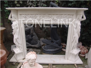 Slfi-003, Stone Fireplace, White Marble Fireplace Mantel, White Color Indoor Decoration Slfi-003, Stone Fireplace, White Marble Fireplace Mantel, White Color Indoor Decoration