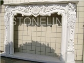 Slfi-011- Stone Fireplace -Marble Fireplace Mantel-White Color-Indoor Decoration