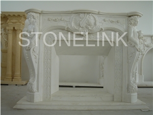 Slfi-023, Stone Fireplace, Marble Fireplace Mantel, White Color Indoor Decoration