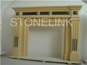 Slfi-025, Stone Fireplace, Marble Fireplace Mantel, Yellow Color Indoor Decoration Slfi-025, Stone Fireplace, Marble Fireplace Mantel, Yellow Color Indoor Decoration