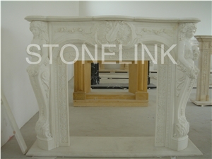 Slfi-027, Wood Burning Fireplace, Marble Fireplace Mantel, White Color Indoor Decoration
