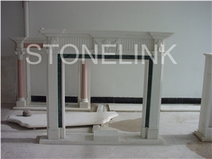 Slfi-034, Stone Fireplace, Marble Fireplace Mantel, White Color Indoor Decoration