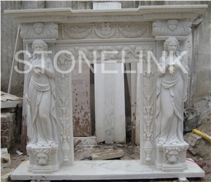 Slfi-049, Stone Fireplace, Marble Fireplace Mantel, White Color Indoor Decoration Slfi-049, Stone Fireplace, Marble Fireplace Mantel, White Color Indoor Decoration
