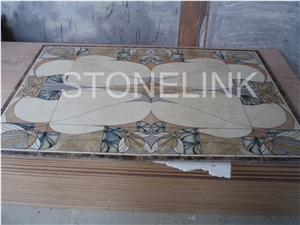 Slme-002- Water-Jet Marble Medallion-Water-Jet Medallion-Medallion-Marble Medallion-Floor Tiles, Brown Marble Medallion