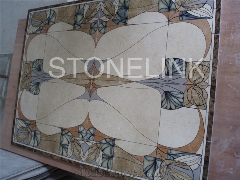 Slme-002- Water-Jet Marble Medallion-Water-Jet Medallion-Medallion-Marble Medallion-Floor Tiles, Brown Marble Medallion