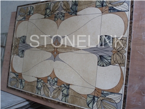 Slme-002- Water-Jet Marble Medallion-Water-Jet Medallion-Medallion-Marble Medallion-Floor Tiles, Brown Marble Medallion