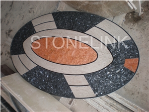 Slme-005- Water-Jet Marble Medallion-Water-Jet Medallion-Medallion-Marble Medallion-Floor Tiles, White Marble Medallion