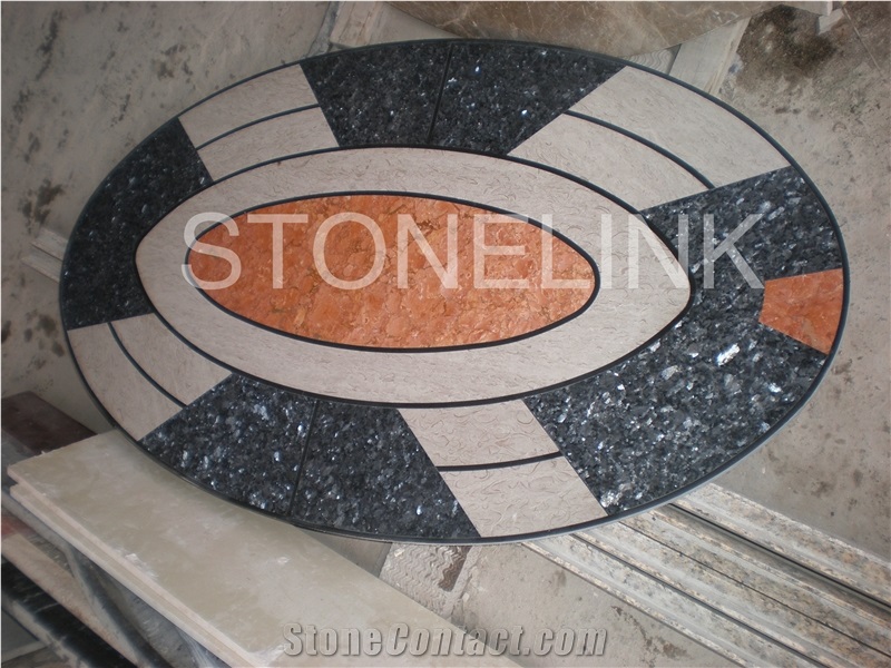 Slme-005- Water-Jet Marble Medallion-Water-Jet Medallion-Medallion-Marble Medallion-Floor Tiles, White Marble Medallion