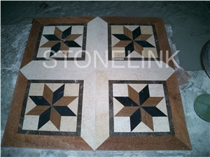 Slme-006- Water-Jet Marble Medallion-Water-Jet Medallion-Medallion-Marble Medallion-Floor Tiles, Brown Marble Medallion