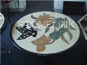 Slme-008- Water-Jet Marble Medallion-Water-Jet Medallion-Medallion-Marble Medallion-Floor Tiles, Beige Marble Medallion