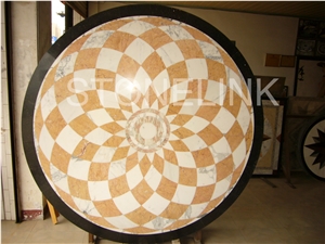 Slme-011- Water-Jet Marble Medallion-Water-Jet Medallion-Medallion-Marble Medallion-Floor Tiles, Beige Marble Medallion