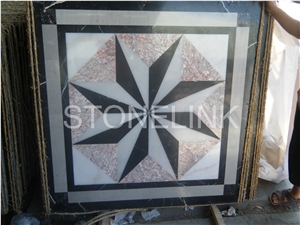 Slme-039- Water-Jet Marble Medallion-Water-Jet Medallion-Medallion-Marble Medallion-Floor Tiles, Brown Marble Medallion