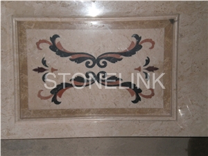 Slme-046- Water-Jet Marble Medallion-Water-Jet Medallion-Medallion-Marble Medallion-Floor Tiles, Brown Marble Medallion