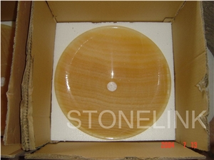 Slsi-002, Onyx Basin, Yellow Onyx, Countertop Acessaries,Wooden Vein Basin