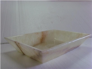 Slsi-012, Light Green Onyx Square Basin, Vessel Sink