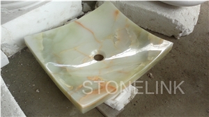 Slsi-015, Light Green Onyx Square Wash Basin