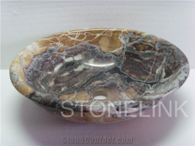 Slsi-019, Muti Color Storm Onyx Round Basin
