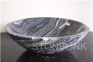 Slsi-024, Black Onyx Basin, Chinese Round Basin