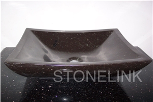 Slsi-028, Brown Marble Square Basin, Countertop Basin, Brown Marble Basalt Sinks & Basins