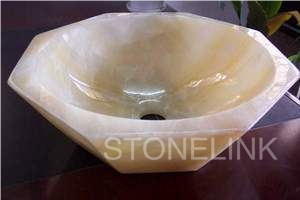 Slsi-045, Beige Onyx Hexagon Basin,Countertop Basin, Blonde Beige Onyx Sinks & Basins