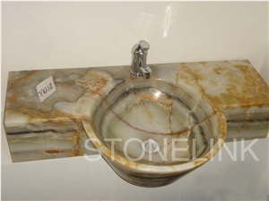 Slsi-092, Yellow Marble Countertop Sinks & Basins, Gorgeous Basin Slsi-092, Yellow Marble Countertop Sinks & Basins, Gorgeous Basin