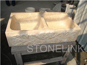 Slsi-099, Carnis Breccia Marble Square Sinks & Basin, Marble Wash Basin