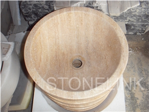 Slsi-105, Beige Travertine Sinks & Basins, Countertop Basin, Wash Bowl