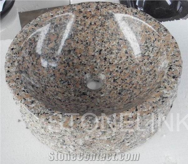 Slsi-111, Huidong Red Granite Round Sinks & Basins, Countertop Basin