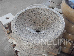 Slsi-111, Huidong Red Granite Round Sinks & Basins, Countertop Basin