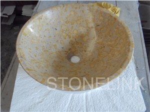 Slsi-117，Yellow Marble Sinks & Basins, Wash Bowls
