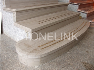 Slst-007, White Wood Step, Step and Raiser, Marble Step,, Wooden White Marble Steps