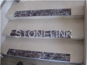 Slst-009, Boticino Steps, Beige Riser, Step and Riser, Boticino Marble Steps