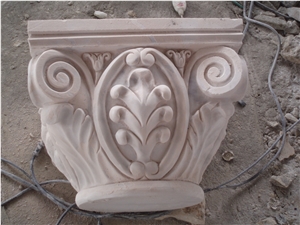 Slst-033, Beige Limestone Column Base, Roman Column Base, China Beige Limestone Roman Columns