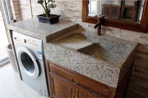 Xili Red Washing Tops & Basin Wt Vanity Cabinet, Pink Granite Sinks & Basins