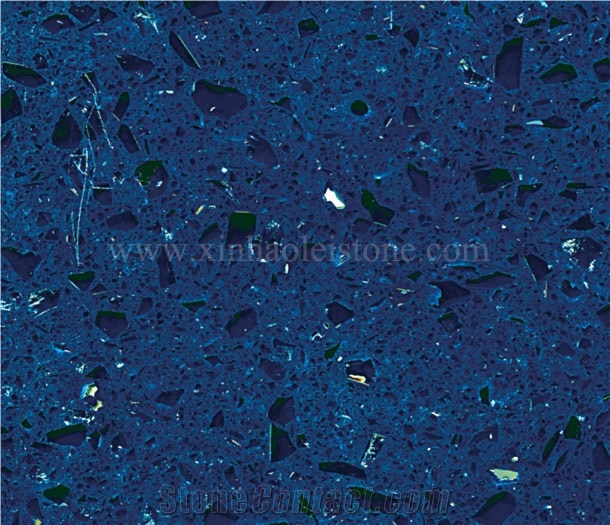 A803 Crystal Dark Blue Quartz,China Dark Blue Engineered Quartz Stone Tiles&Slabs
