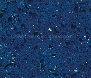 A803 Crystal Dark Blue Quartz Stone Tiles & Slabs for Counter Tops, Walling, Flooring