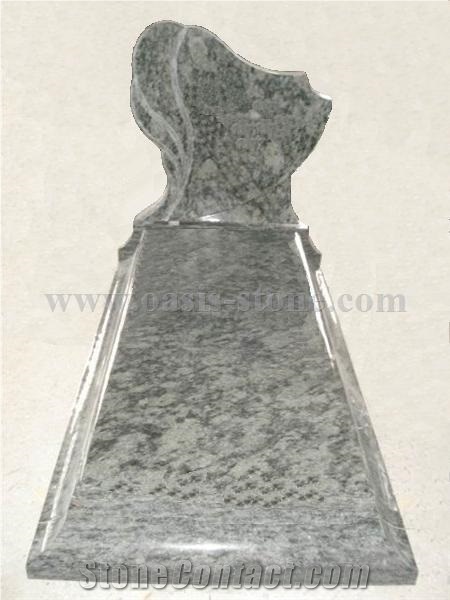 Wave White Granite Tombstone, White Granite Monument & Tombstone