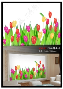 Nano Glass Stone 3d Flower Background Wall 08