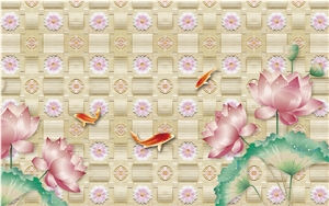 Nano Glass Stone 3d Wall Decoration 41, Beige Granite Art Works